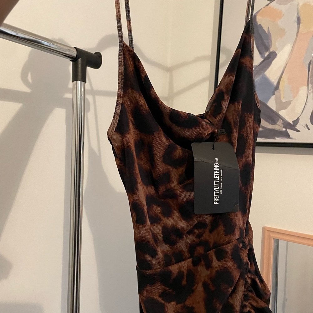 PLT leopard ruched dress